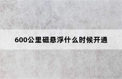 600公里磁悬浮什么时候开通