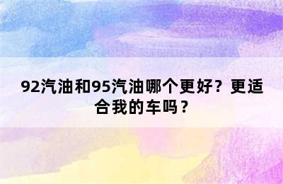 92汽油和95汽油哪个更好？更适合我的车吗？