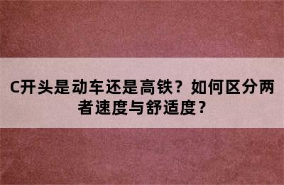 C开头是动车还是高铁？如何区分两者速度与舒适度？