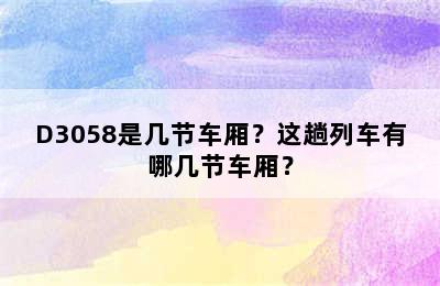 D3058是几节车厢？这趟列车有哪几节车厢？