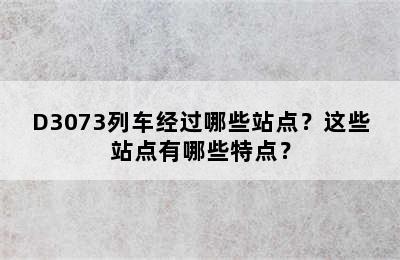 D3073列车经过哪些站点？这些站点有哪些特点？