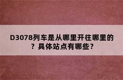 D3078列车是从哪里开往哪里的？具体站点有哪些？