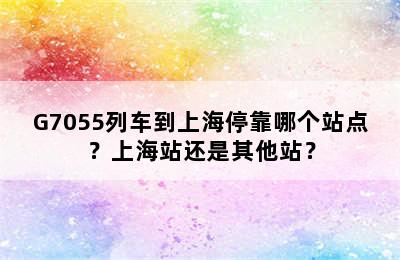 G7055列车到上海停靠哪个站点？上海站还是其他站？