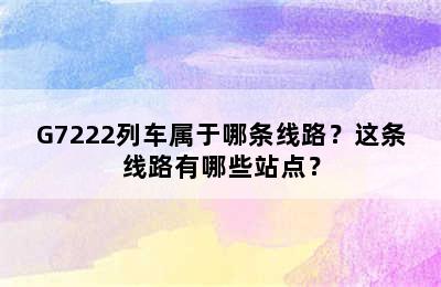 G7222列车属于哪条线路？这条线路有哪些站点？