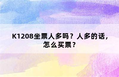 K1208坐票人多吗？人多的话，怎么买票？