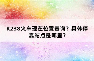 K238火车现在位置查询？具体停靠站点是哪里？