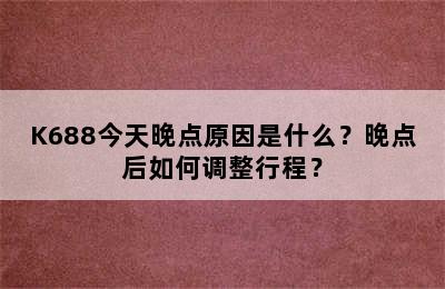 K688今天晚点原因是什么？晚点后如何调整行程？