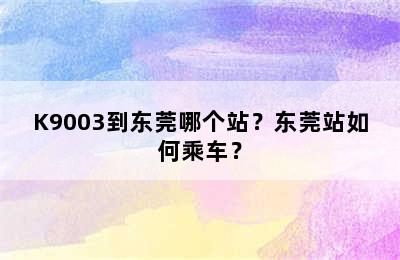 K9003到东莞哪个站？东莞站如何乘车？