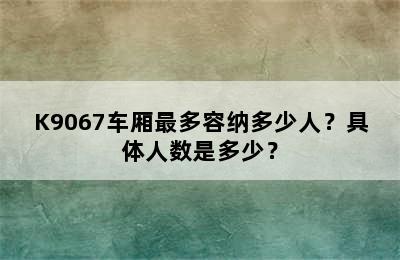 K9067车厢最多容纳多少人？具体人数是多少？