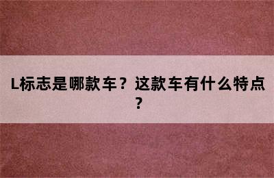 L标志是哪款车？这款车有什么特点？