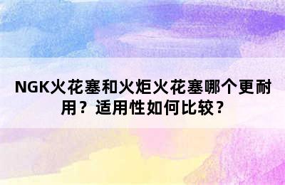 NGK火花塞和火炬火花塞哪个更耐用？适用性如何比较？