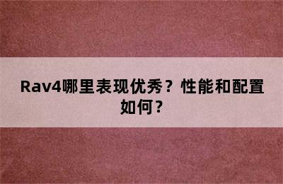 Rav4哪里表现优秀？性能和配置如何？