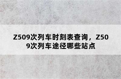 Z509次列车时刻表查询，Z509次列车途径哪些站点