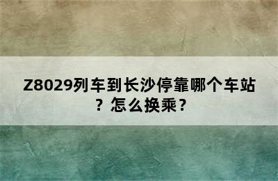 Z8029列车到长沙停靠哪个车站？怎么换乘？