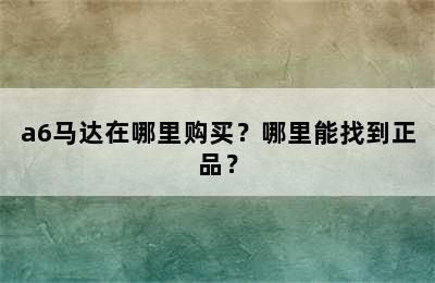 a6马达在哪里购买？哪里能找到正品？