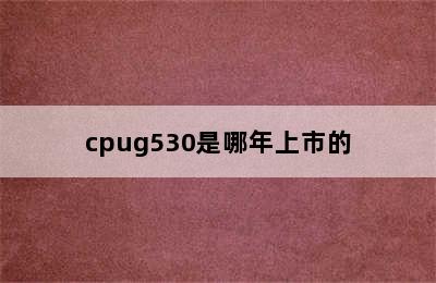 cpug530是哪年上市的