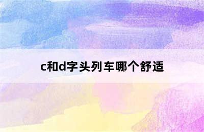 c和d字头列车哪个舒适