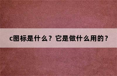 c图标是什么？它是做什么用的？