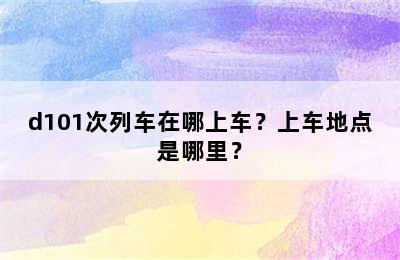 d101次列车在哪上车？上车地点是哪里？