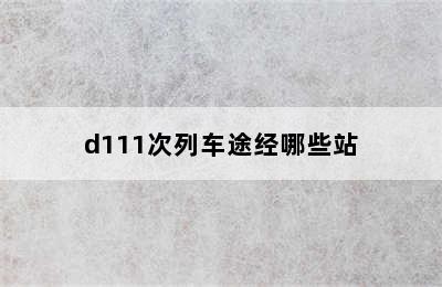 d111次列车途经哪些站