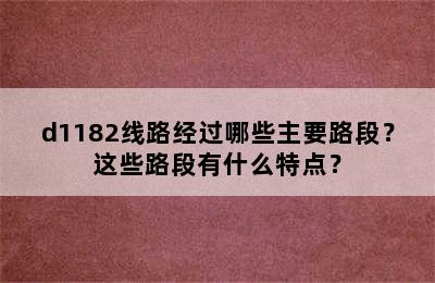 d1182线路经过哪些主要路段？这些路段有什么特点？