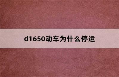 d1650动车为什么停运