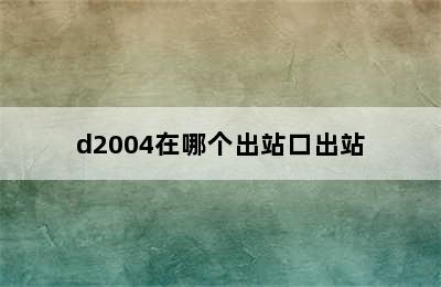 d2004在哪个出站口出站