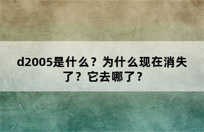 d2005是什么？为什么现在消失了？它去哪了？