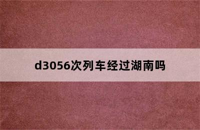 d3056次列车经过湖南吗