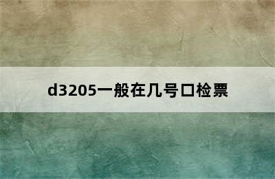 d3205一般在几号口检票