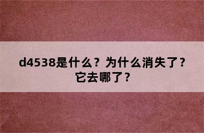 d4538是什么？为什么消失了？它去哪了？