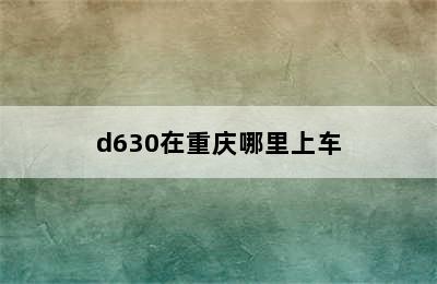 d630在重庆哪里上车