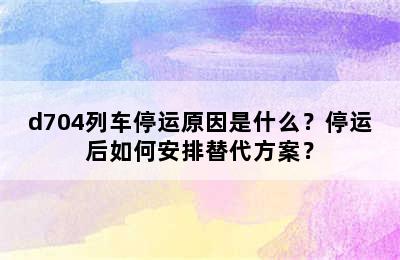 d704列车停运原因是什么？停运后如何安排替代方案？