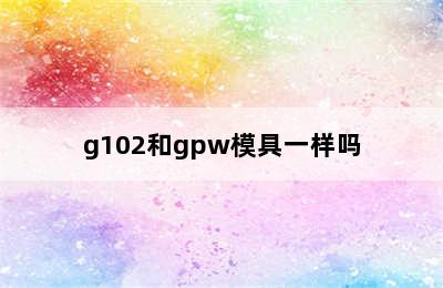 g102和gpw模具一样吗