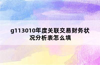 g113010年度关联交易财务状况分析表怎么填