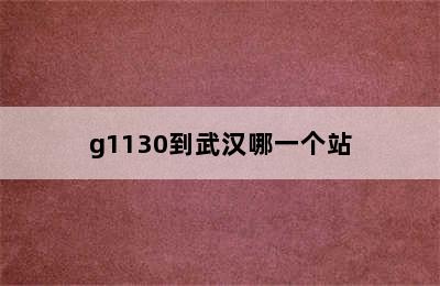 g1130到武汉哪一个站