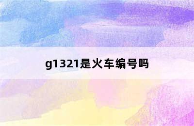 g1321是火车编号吗