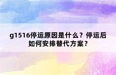 g1516停运原因是什么？停运后如何安排替代方案？