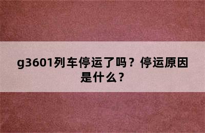 g3601列车停运了吗？停运原因是什么？