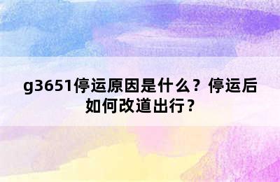 g3651停运原因是什么？停运后如何改道出行？