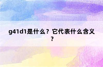 g41d1是什么？它代表什么含义？