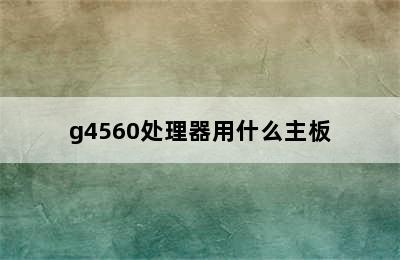 g4560处理器用什么主板