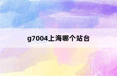 g7004上海哪个站台