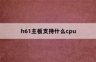 h61主板支持什么cpu