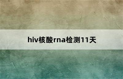 hiv核酸rna检测11天