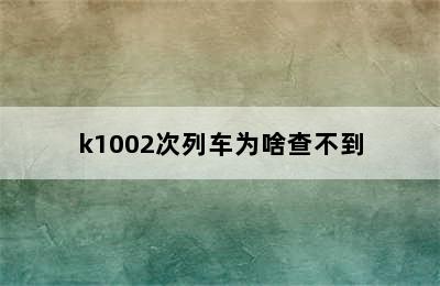 k1002次列车为啥查不到