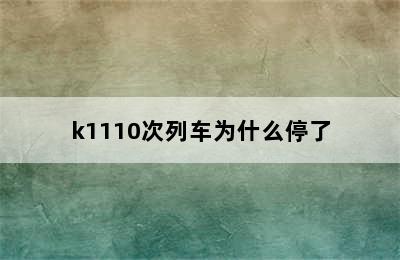 k1110次列车为什么停了