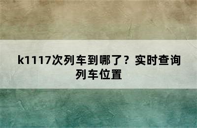 k1117次列车到哪了？实时查询列车位置