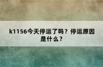 k1156今天停运了吗？停运原因是什么？