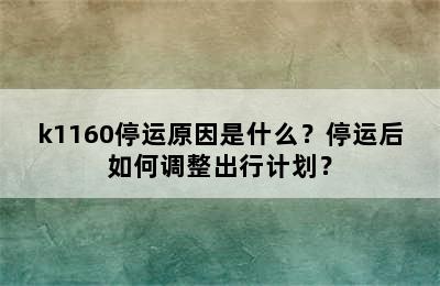 k1160停运原因是什么？停运后如何调整出行计划？